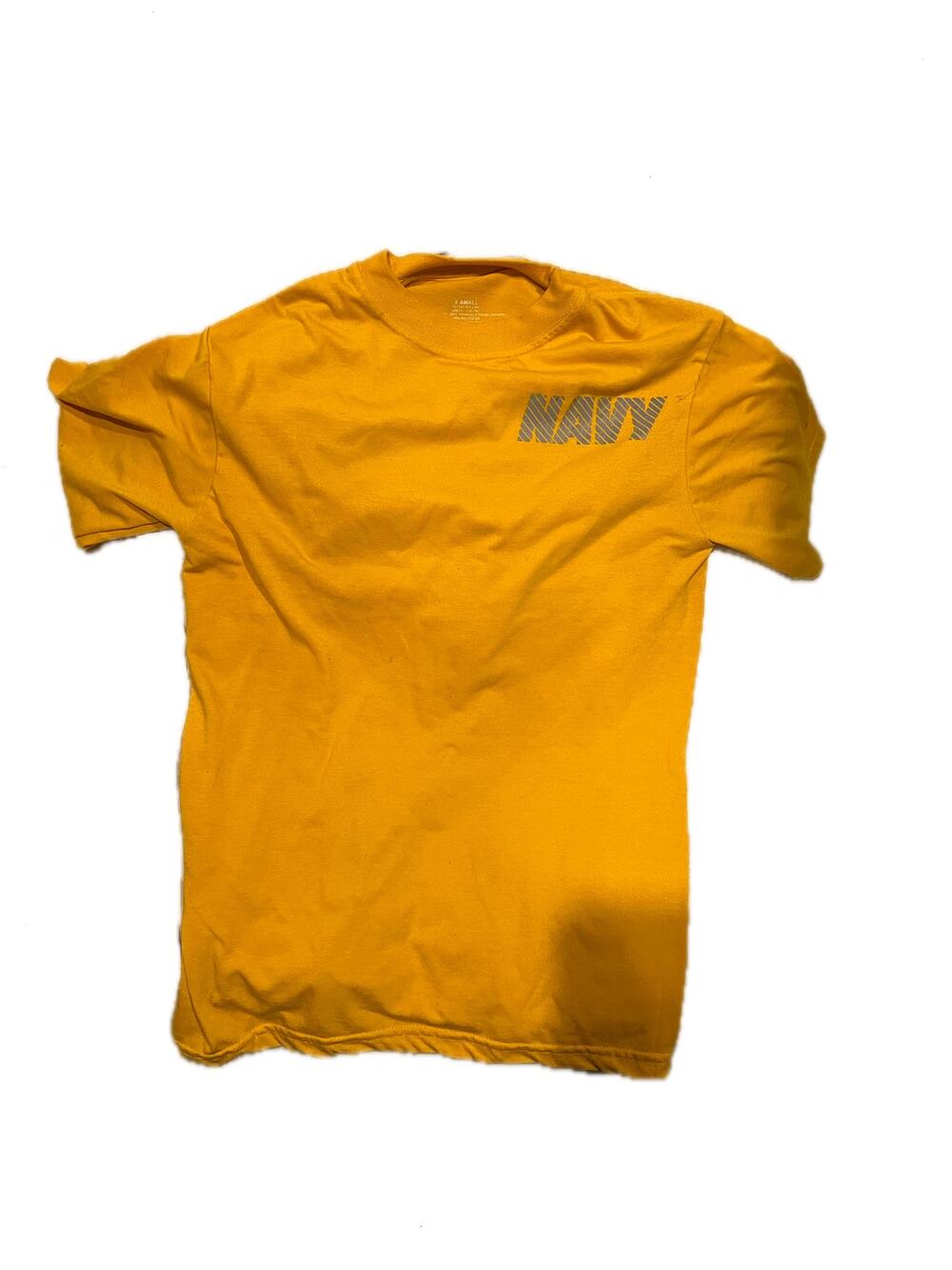 US Navy Yellow Cotton T-Shirt Mens XS